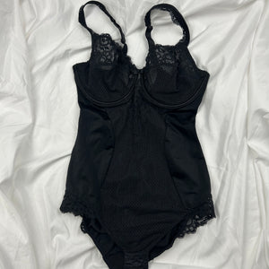 Black lace bodysuit top (S)