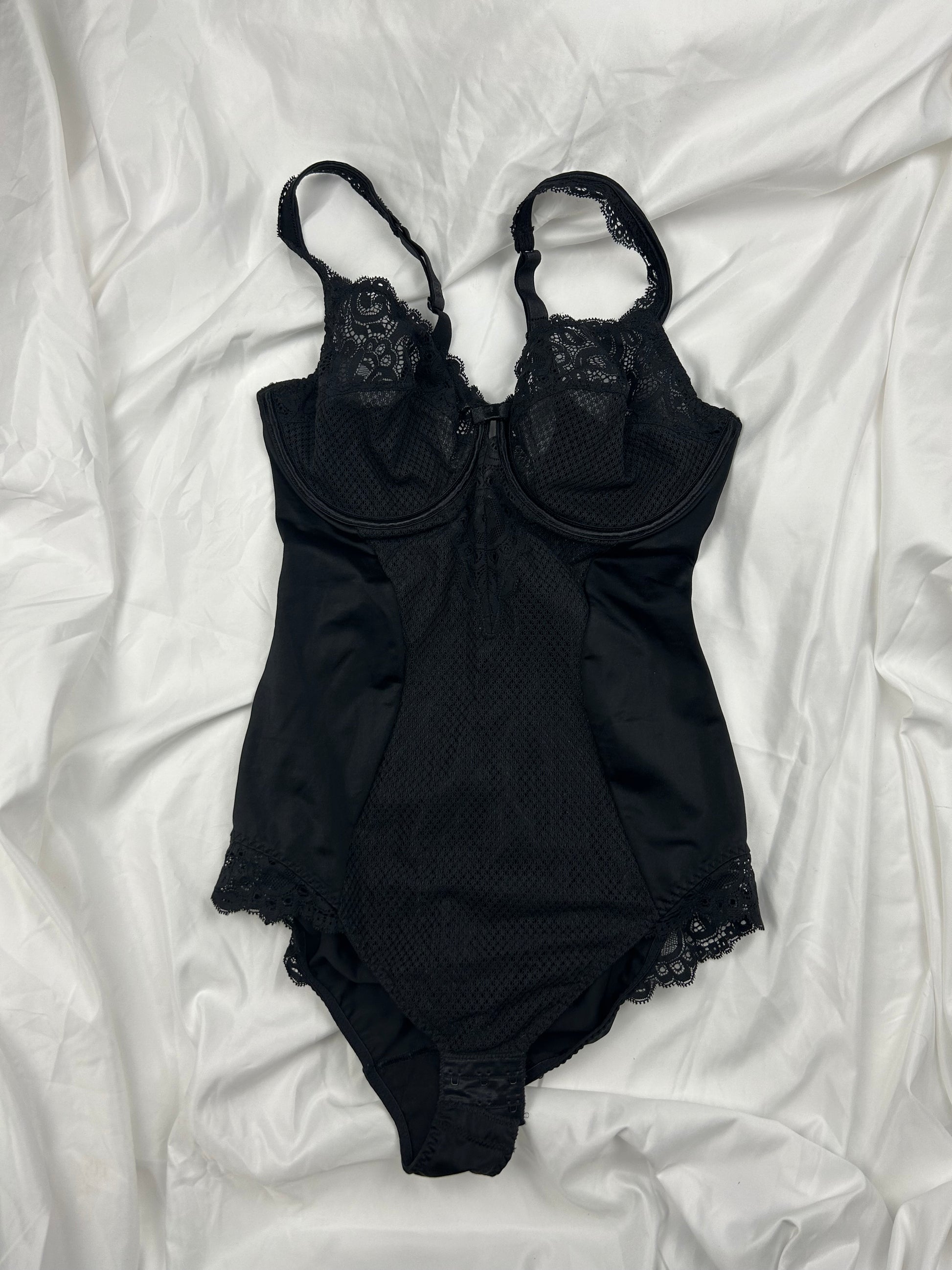 Black lace bodysuit top (S)