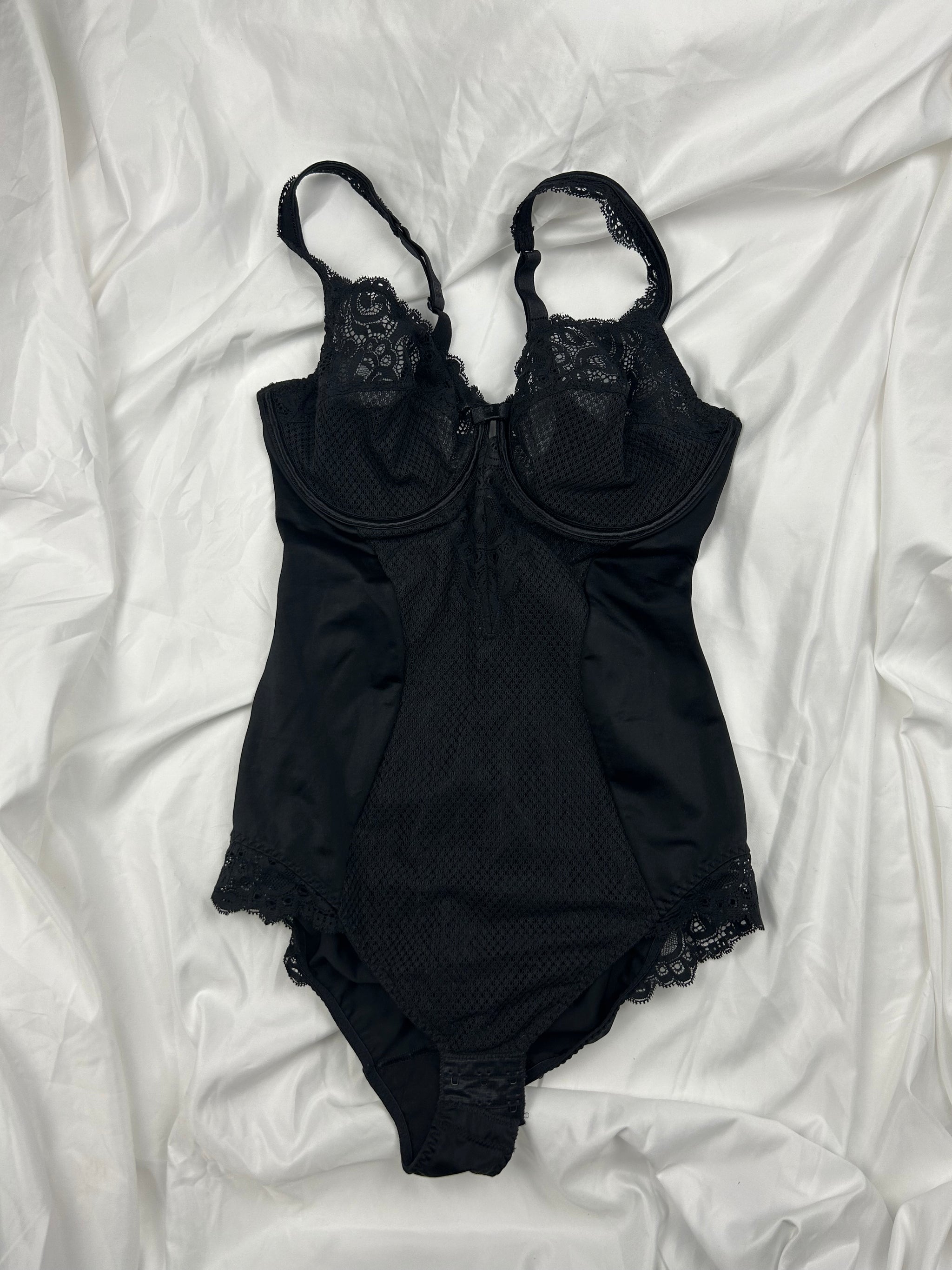 Black lace bodysuit top (S)