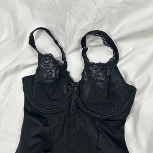 Black lace bodysuit top (S)