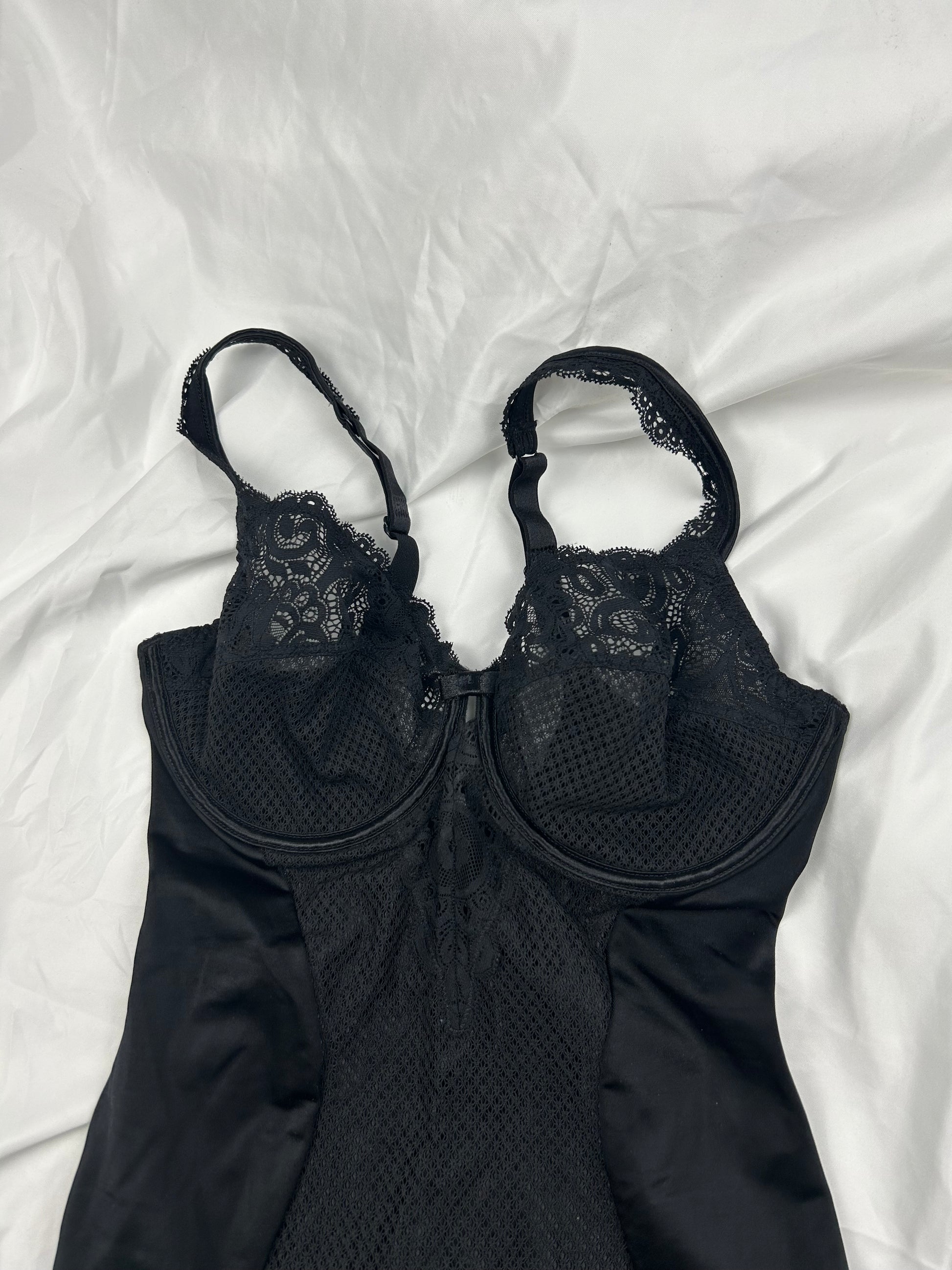 Black lace bodysuit top (S)