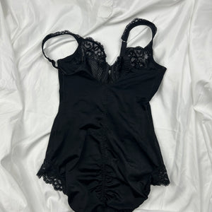 Black lace bodysuit top (S)