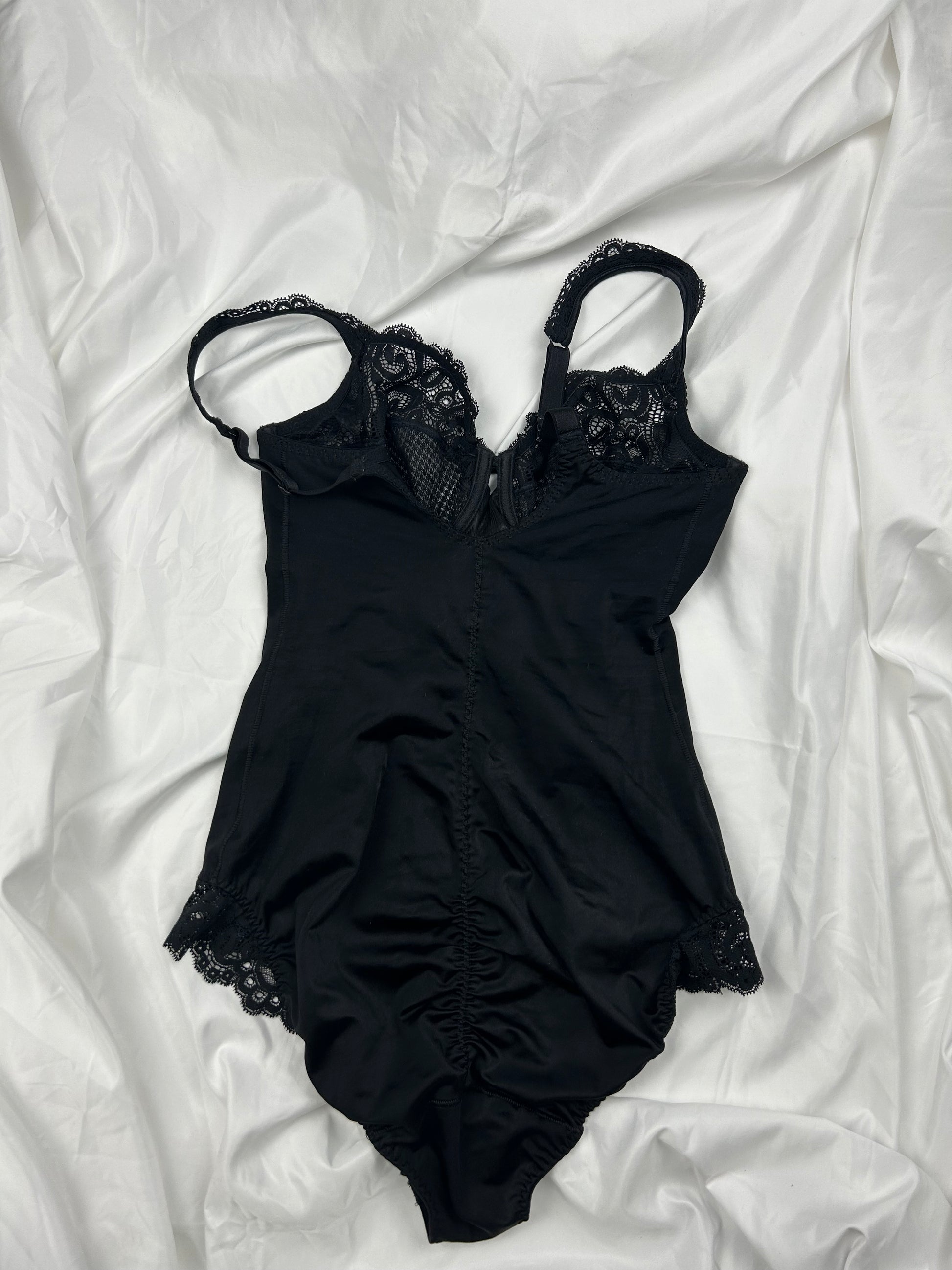 Black lace bodysuit top (S)