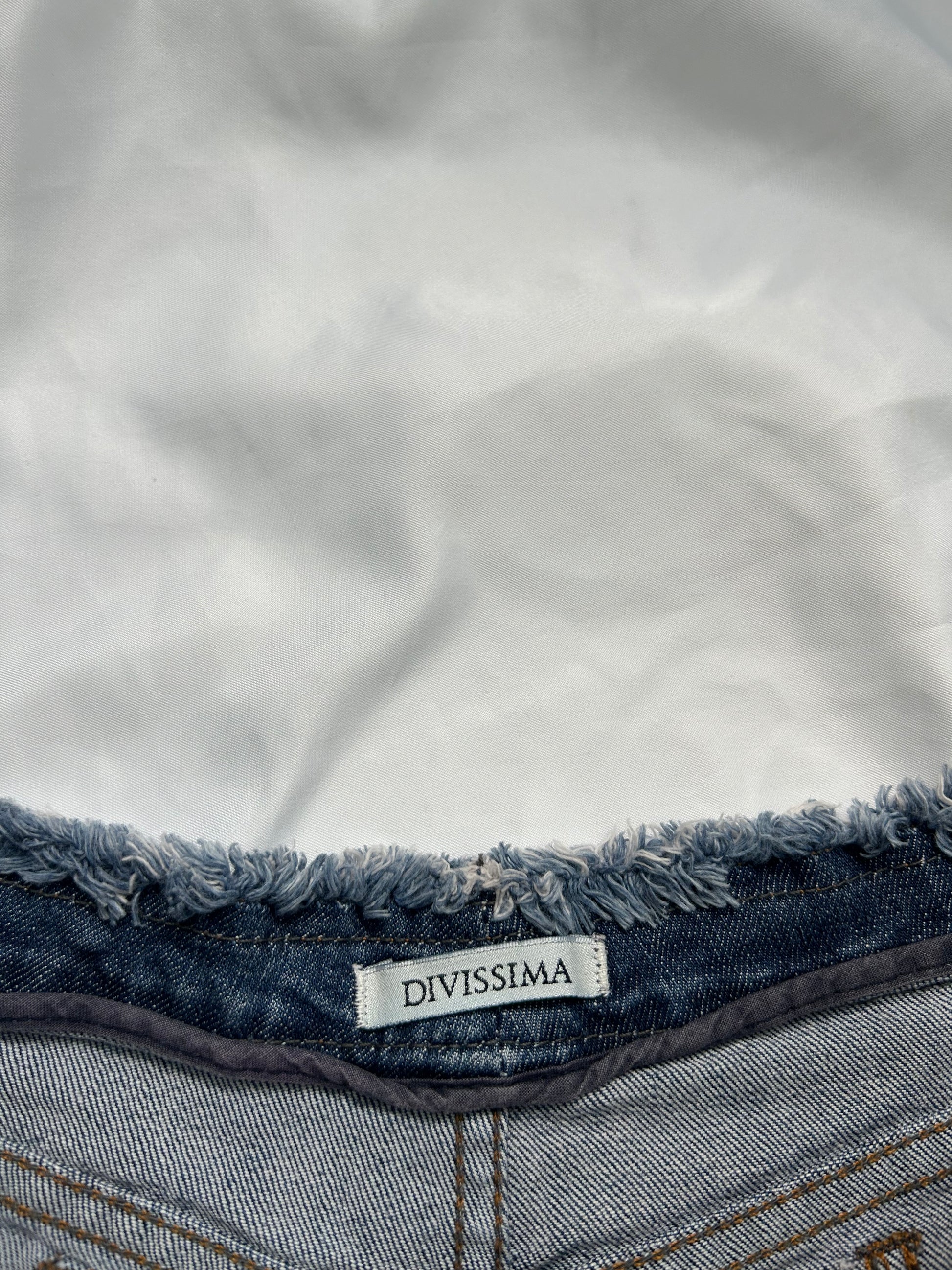 Blue denim low rise micro short (S)