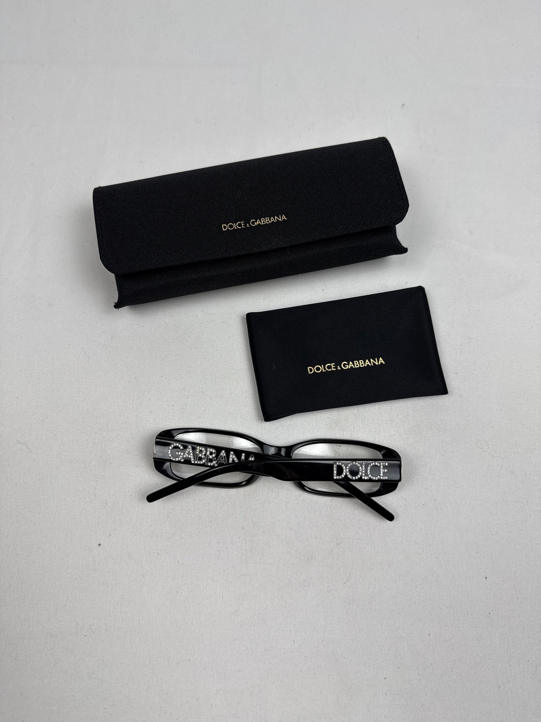 Black rhinestones logo office glasses (with prescription)