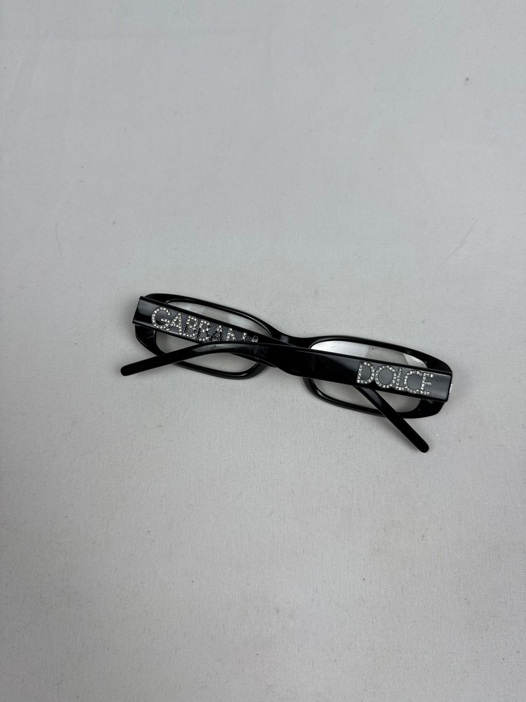 Black rhinestones logo office glasses (with prescription)
