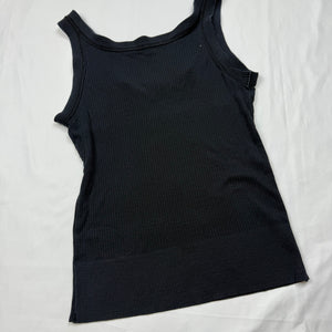 Black ribbed cotton top (M)