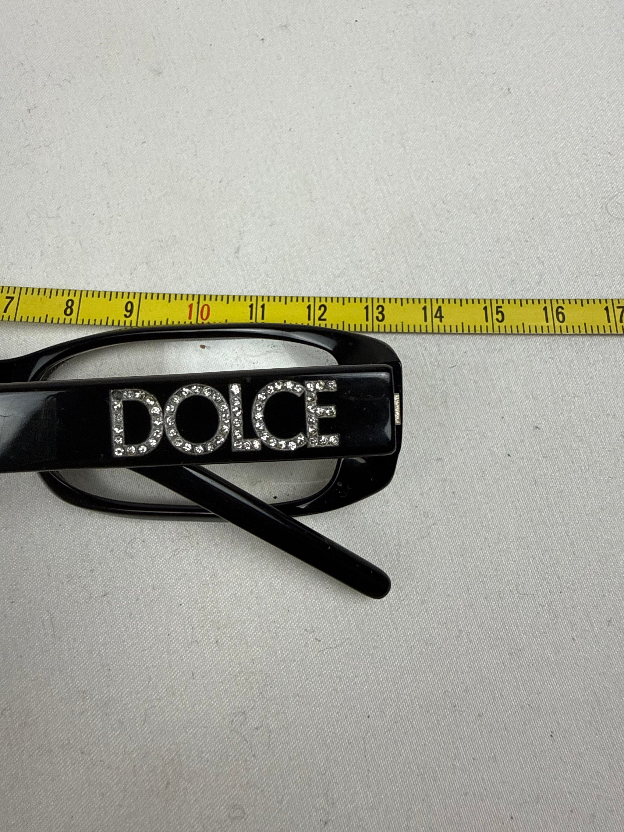 Black rhinestones logo office glasses (with prescription)