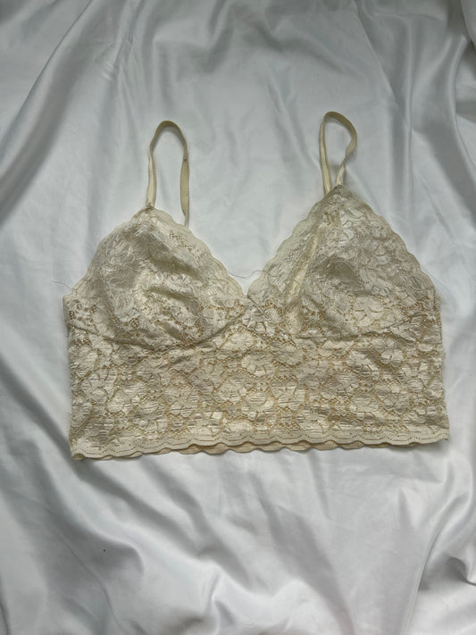 Cream lace bralette top (S/M)