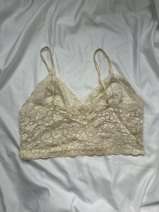 Cream lace bralette top (S/M)