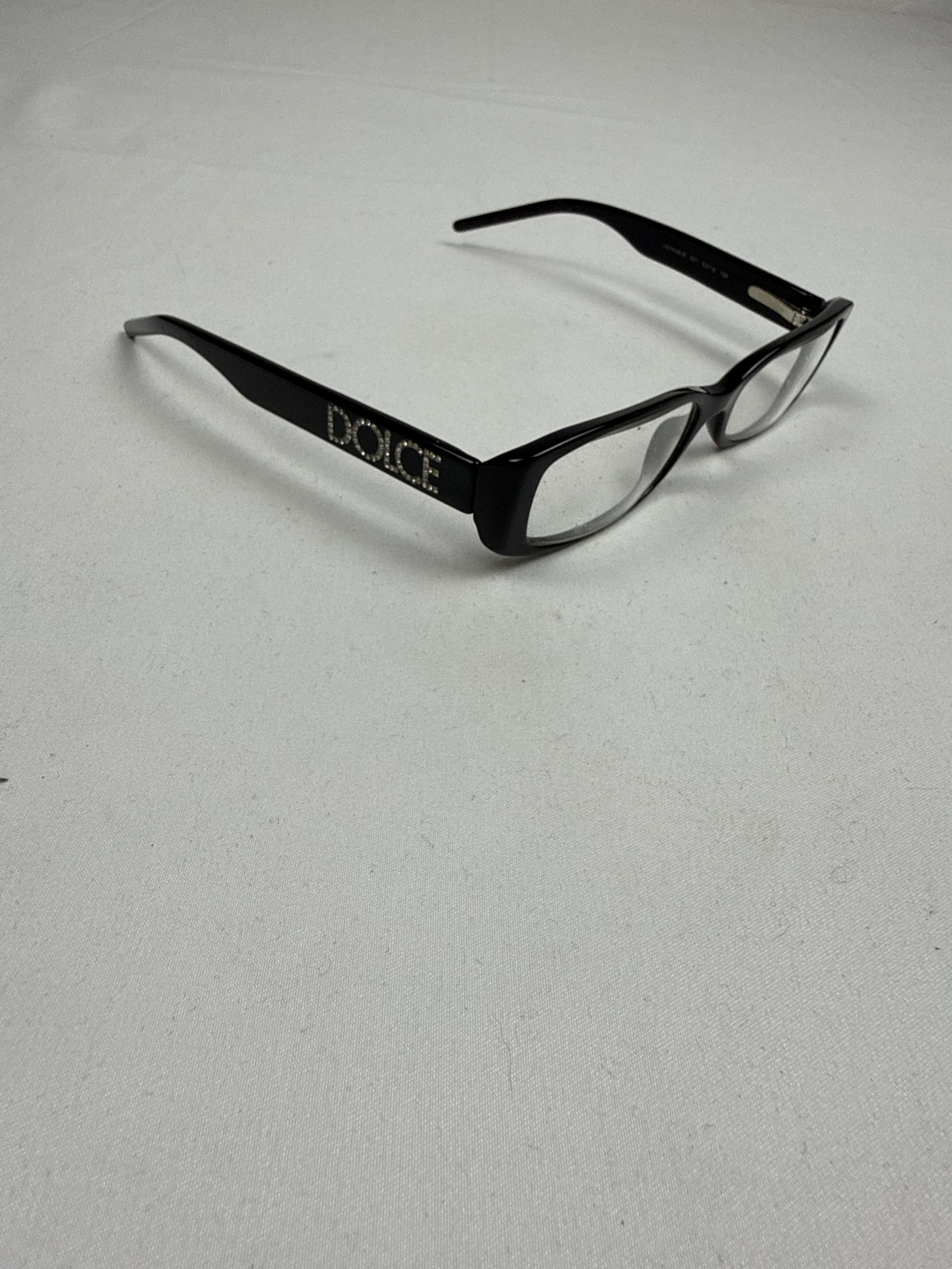 Black rhinestones logo office glasses (with prescription)