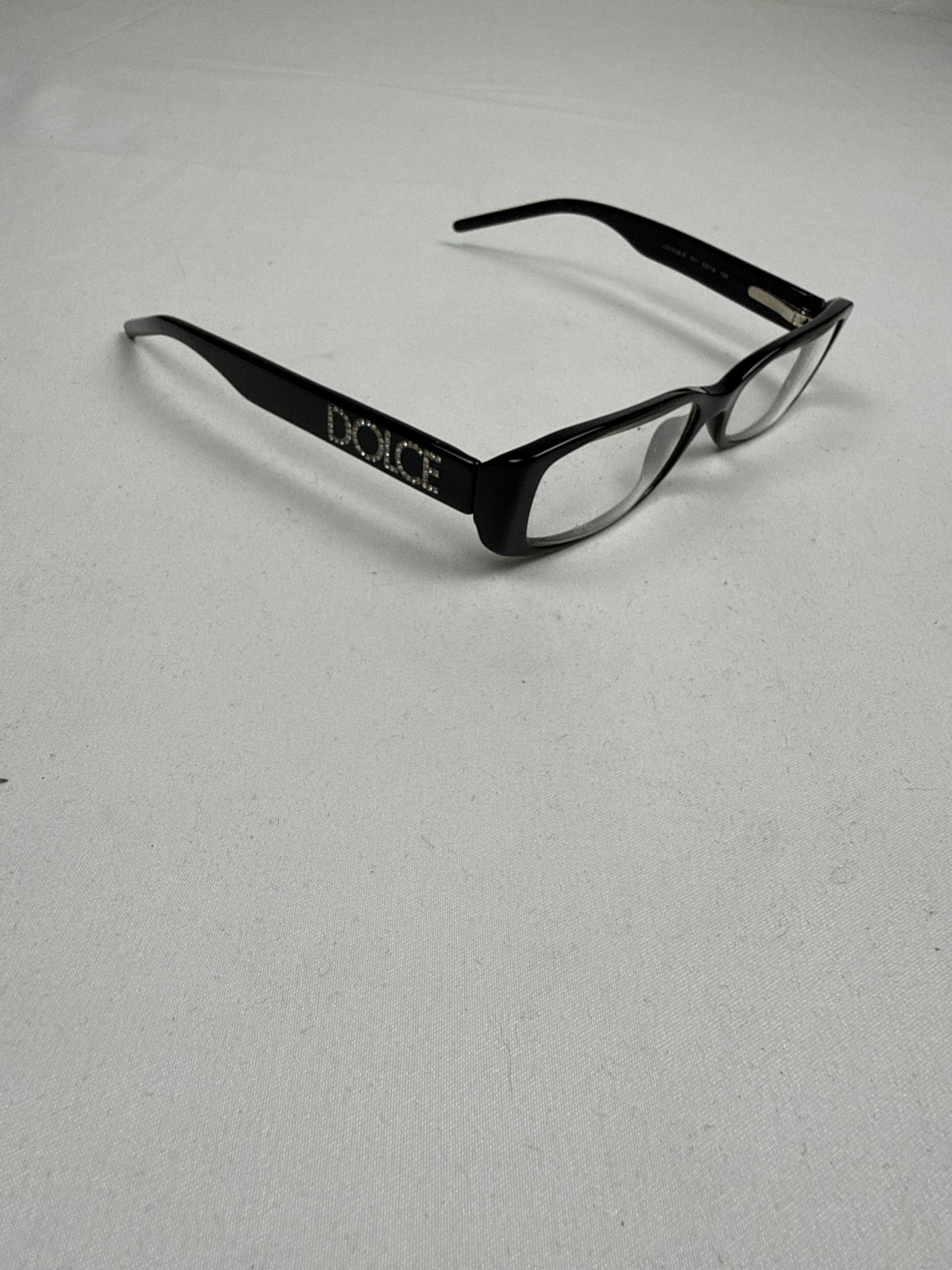 Black rhinestones logo office glasses (with prescription)