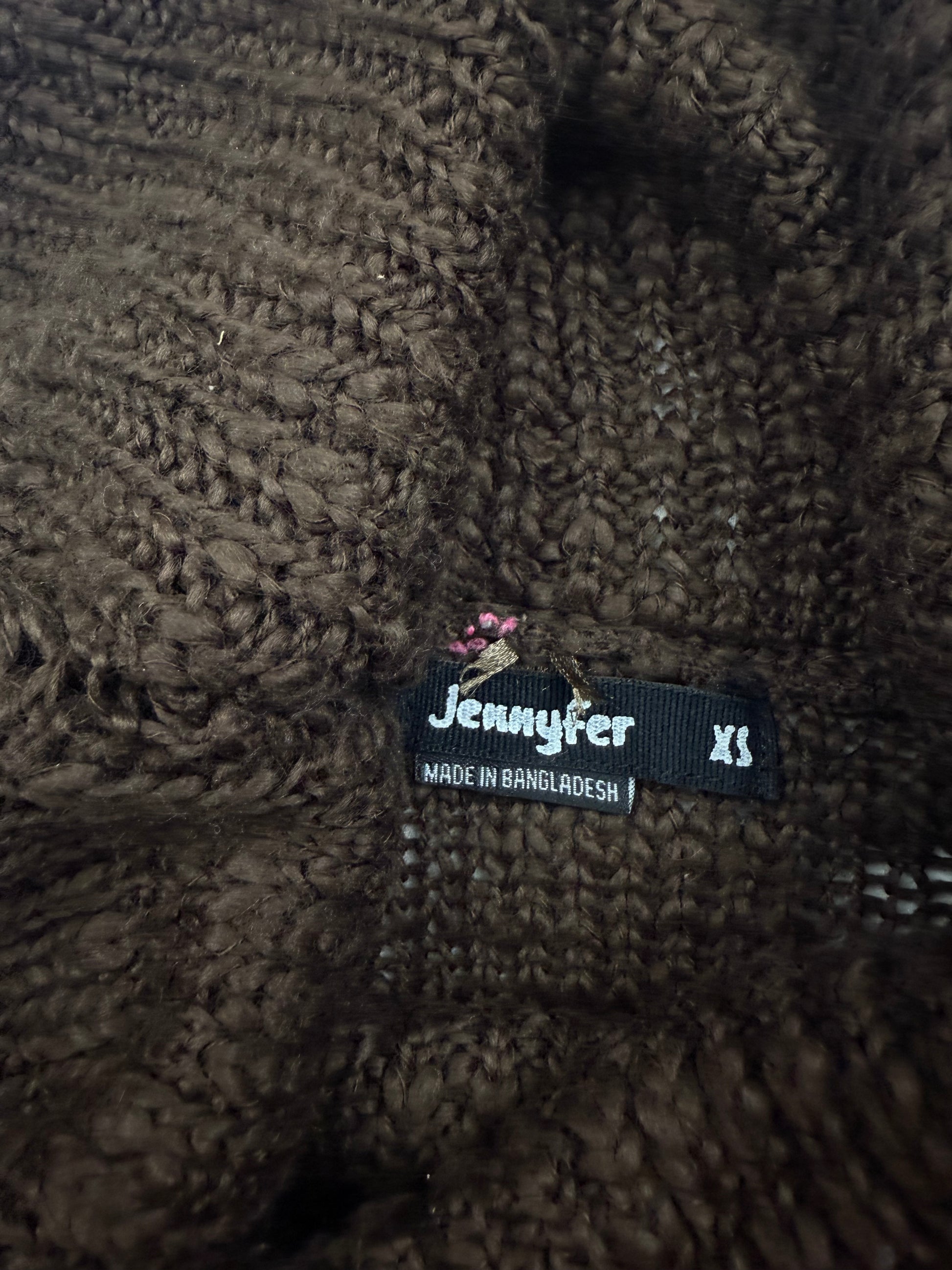 Brown turtleneck tight fit jumper (S)