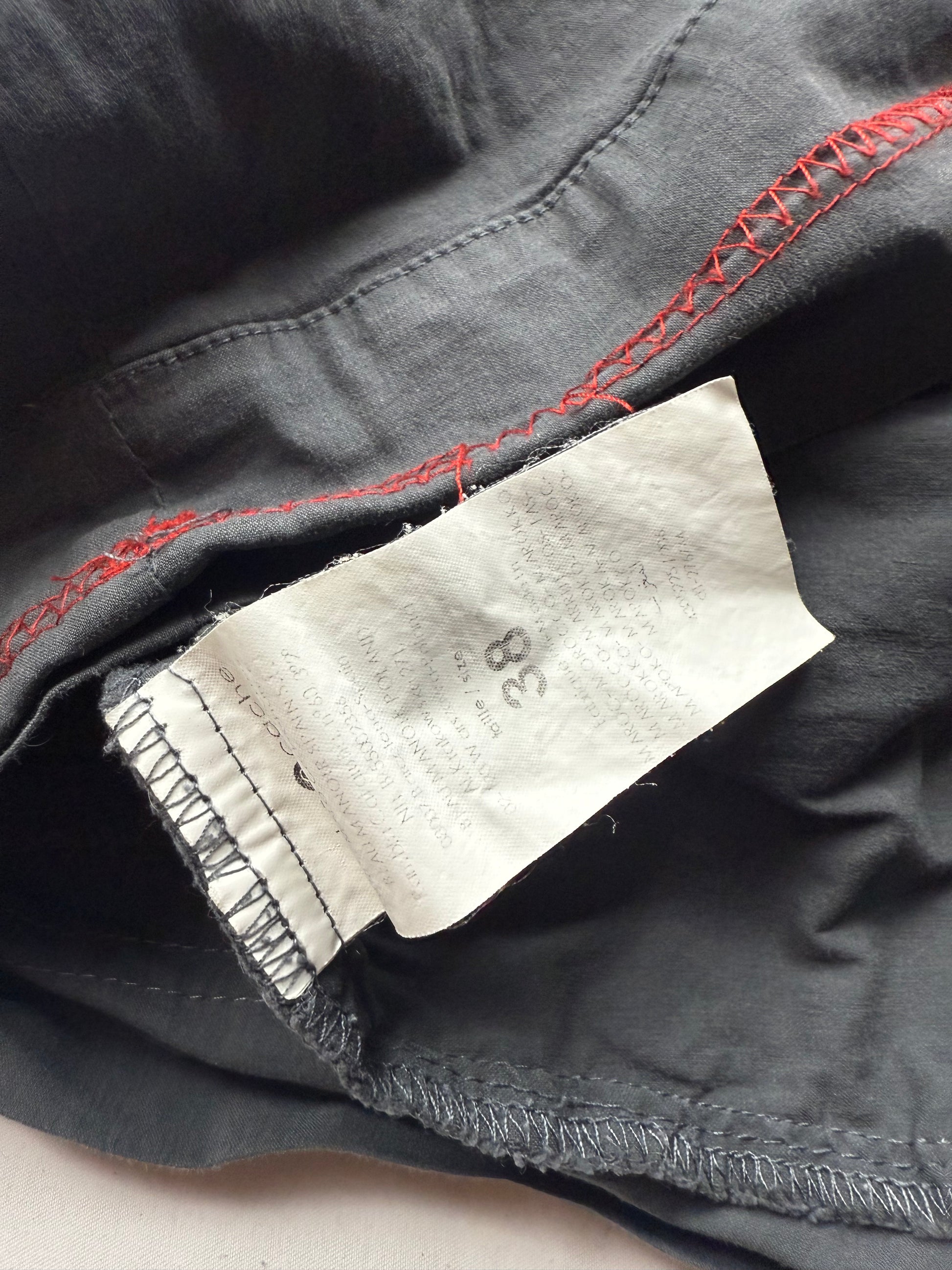 Grey & red lace up utility mini dress (S/M)