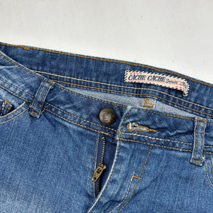 Blue denim low rise mid short (S)