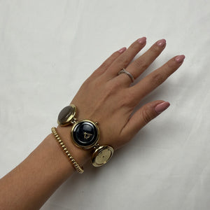 Vintage gold inox bracelet jewelry watch