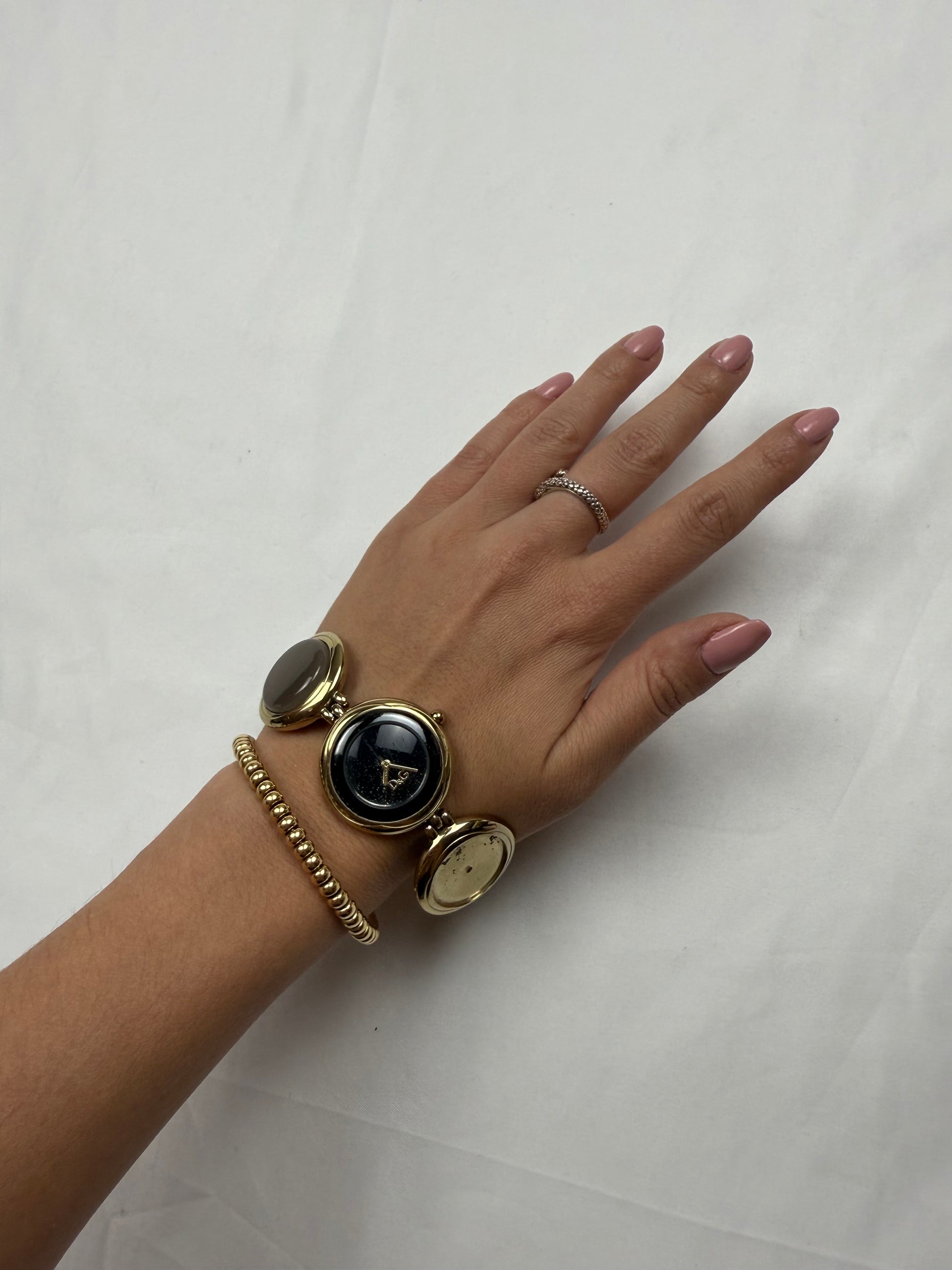 Vintage gold inox bracelet jewelry watch
