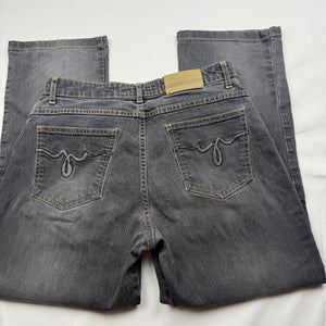 Grey denim mid rise baggy denim pants (S/M)