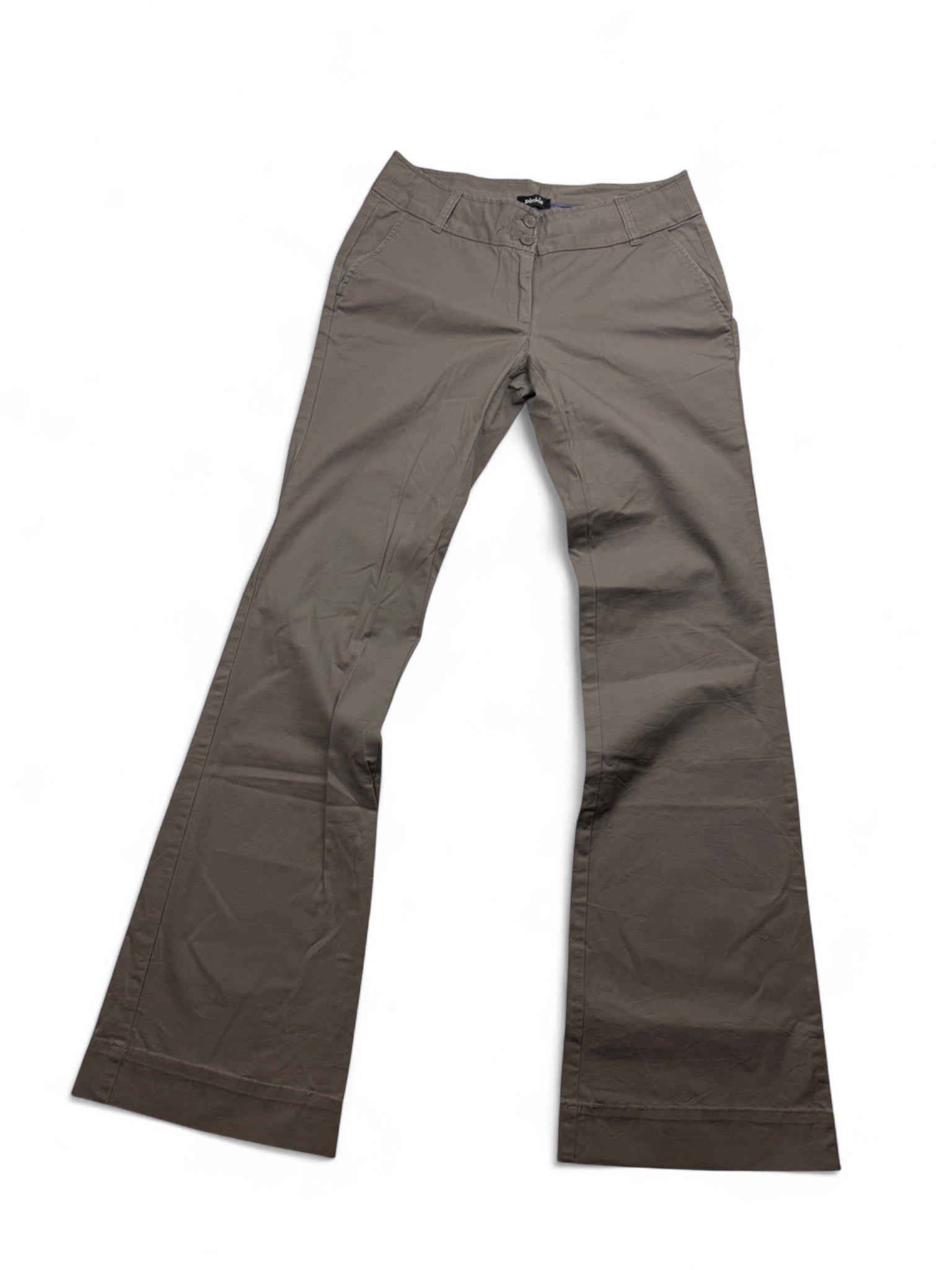 Khaki low waist office flare pants (XS/S)