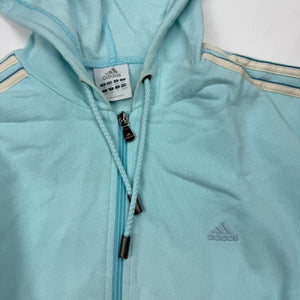 Baby blue striped zip up hoodie (XS/S)