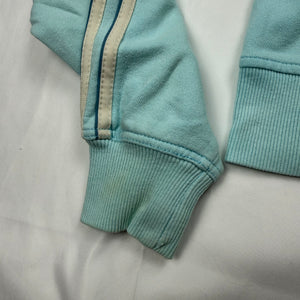 Baby blue striped zip up hoodie (XS/S)