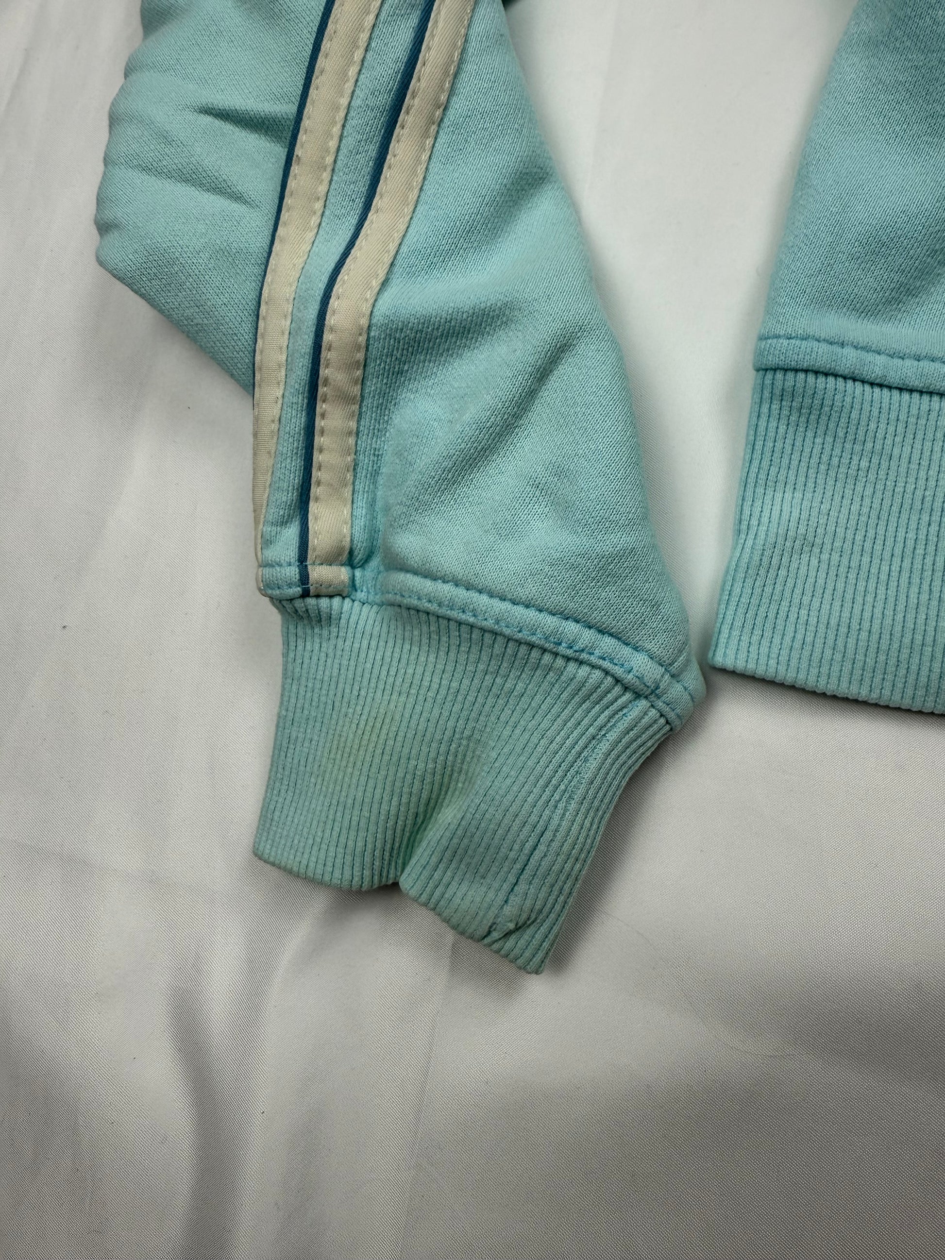 Baby blue striped zip up hoodie (XS/S)