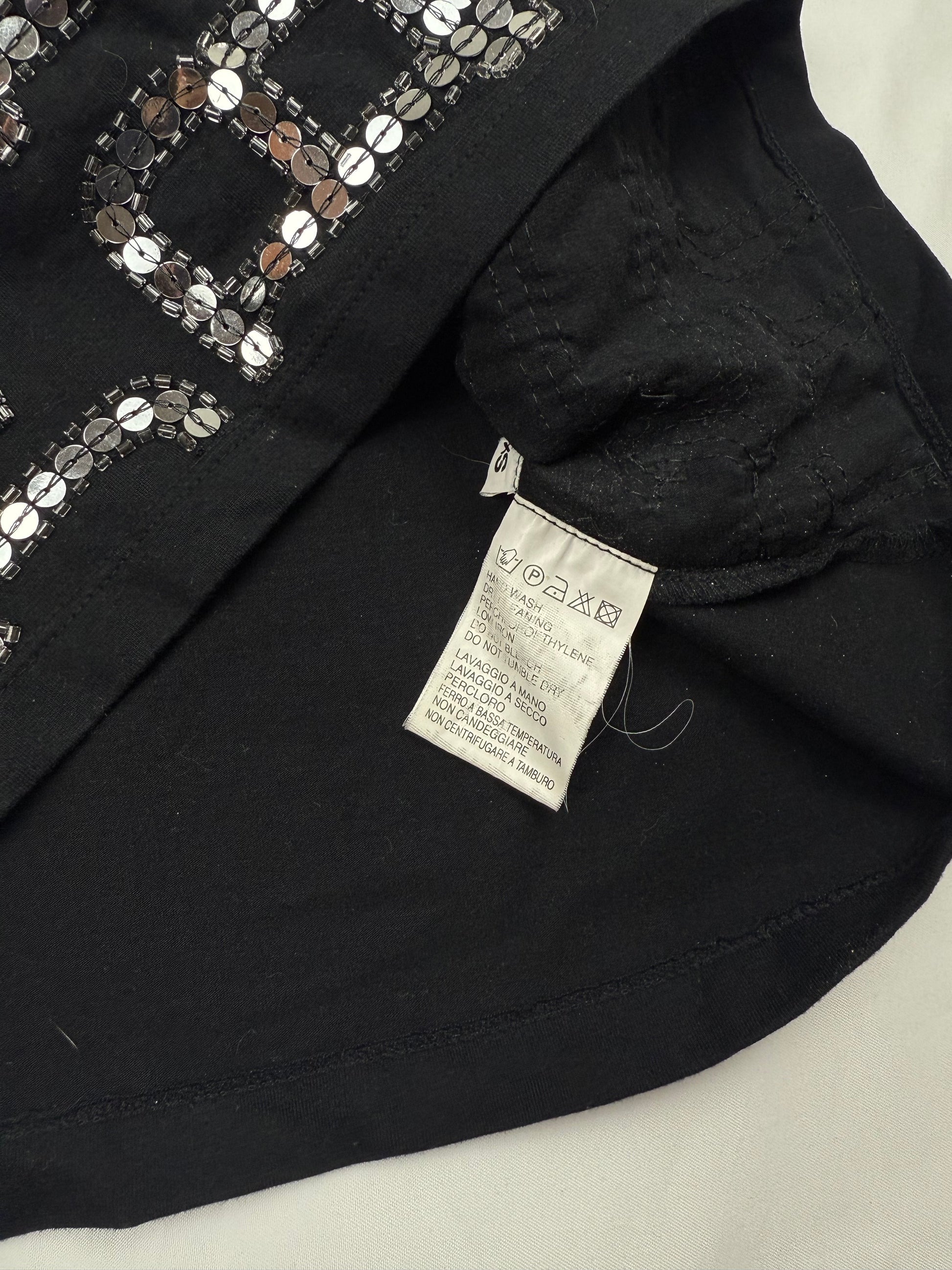 Black sequins stretchy top (XS)