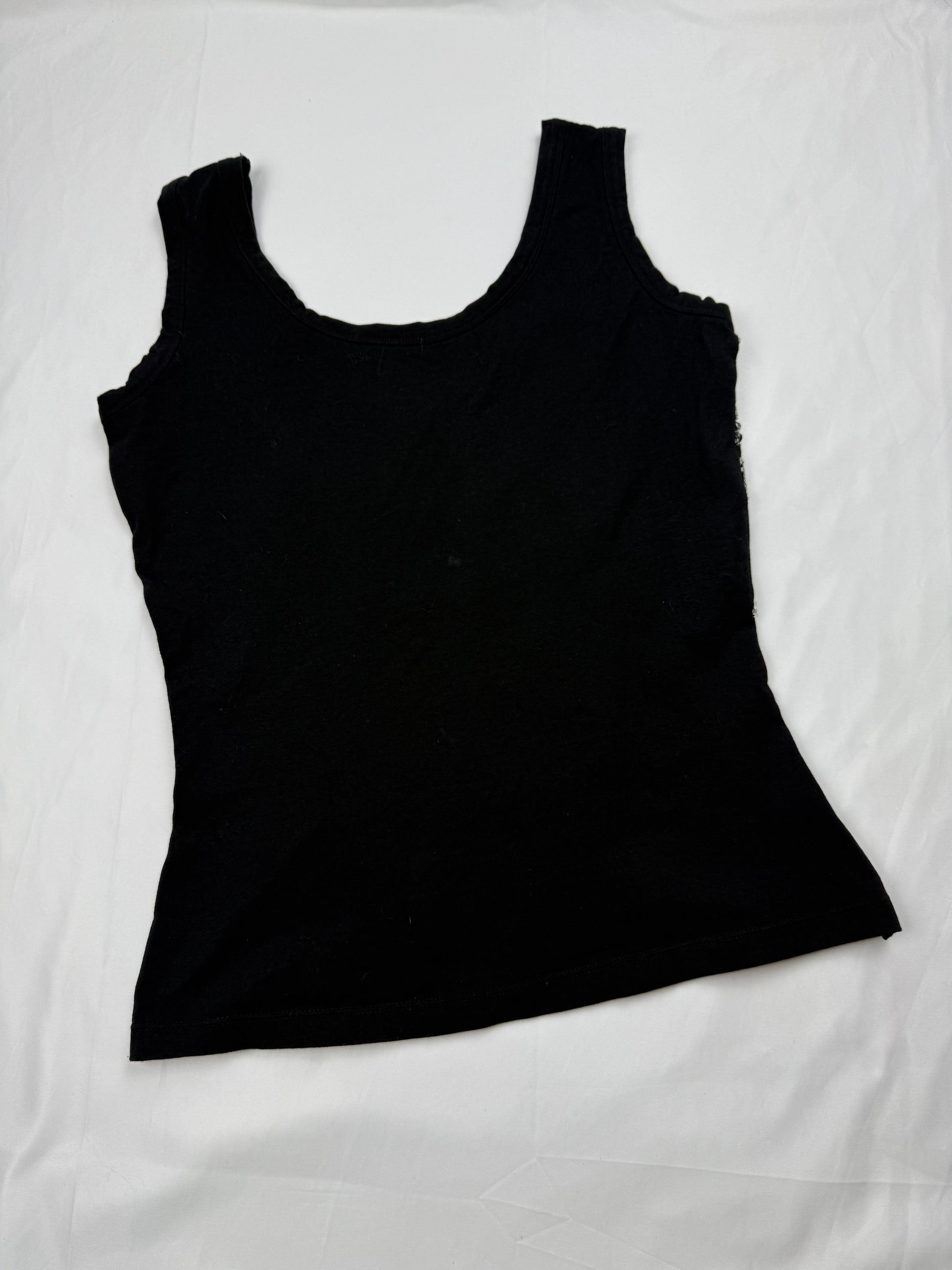 Black sequins stretchy top (XS)