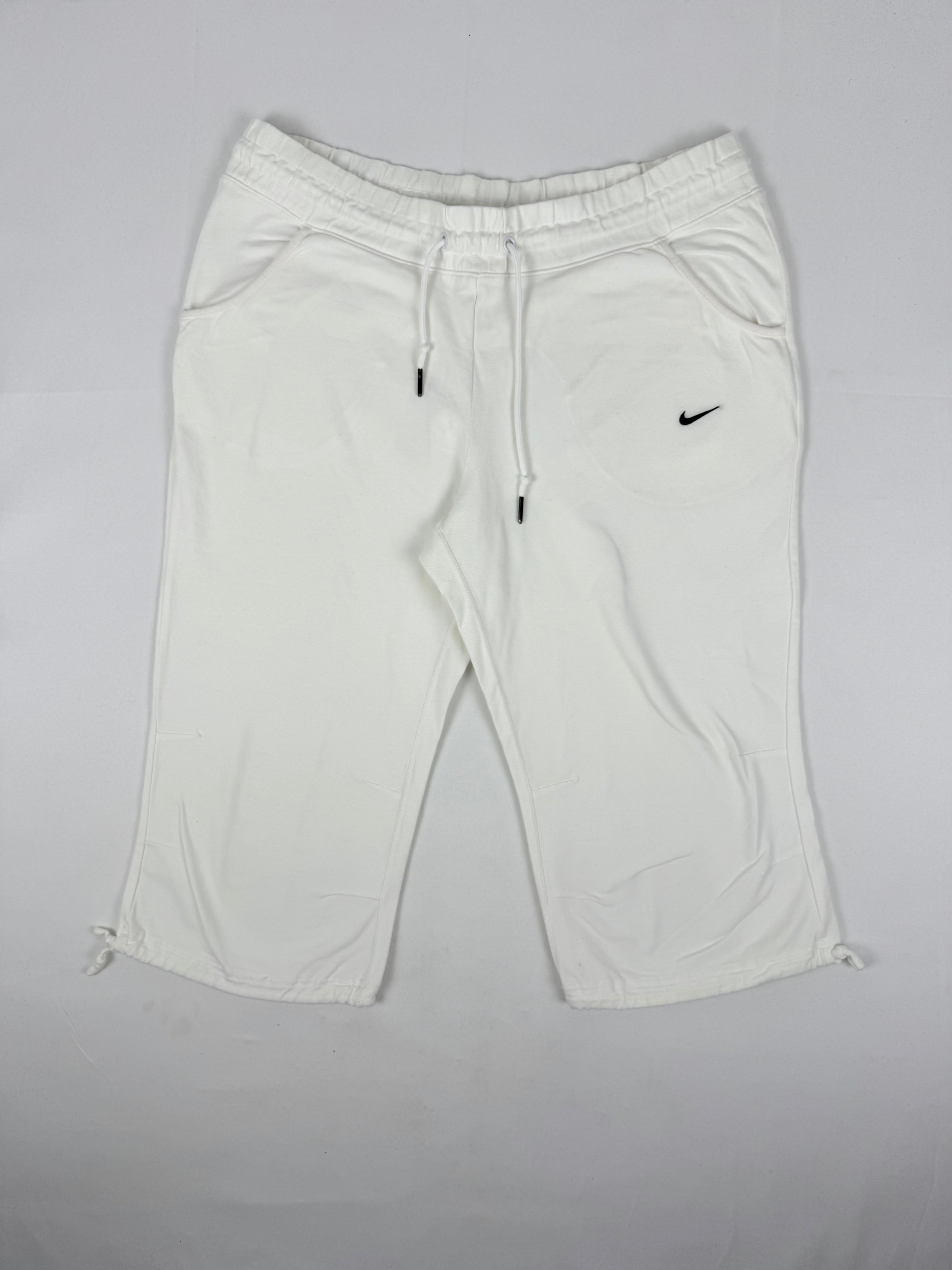 White cotton low waist capri joggers pants (XL)