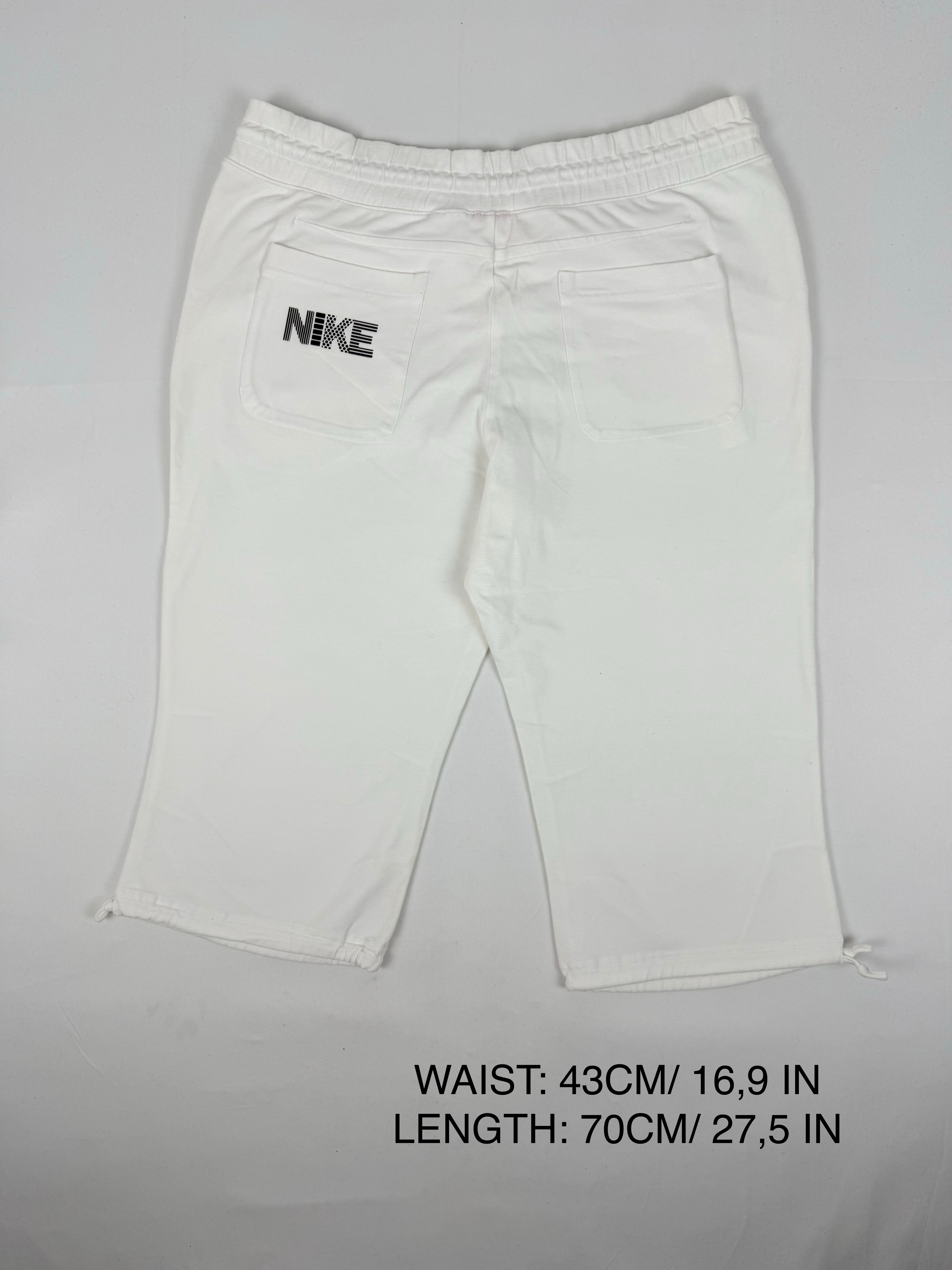 White cotton low waist capri joggers pants (XL)
