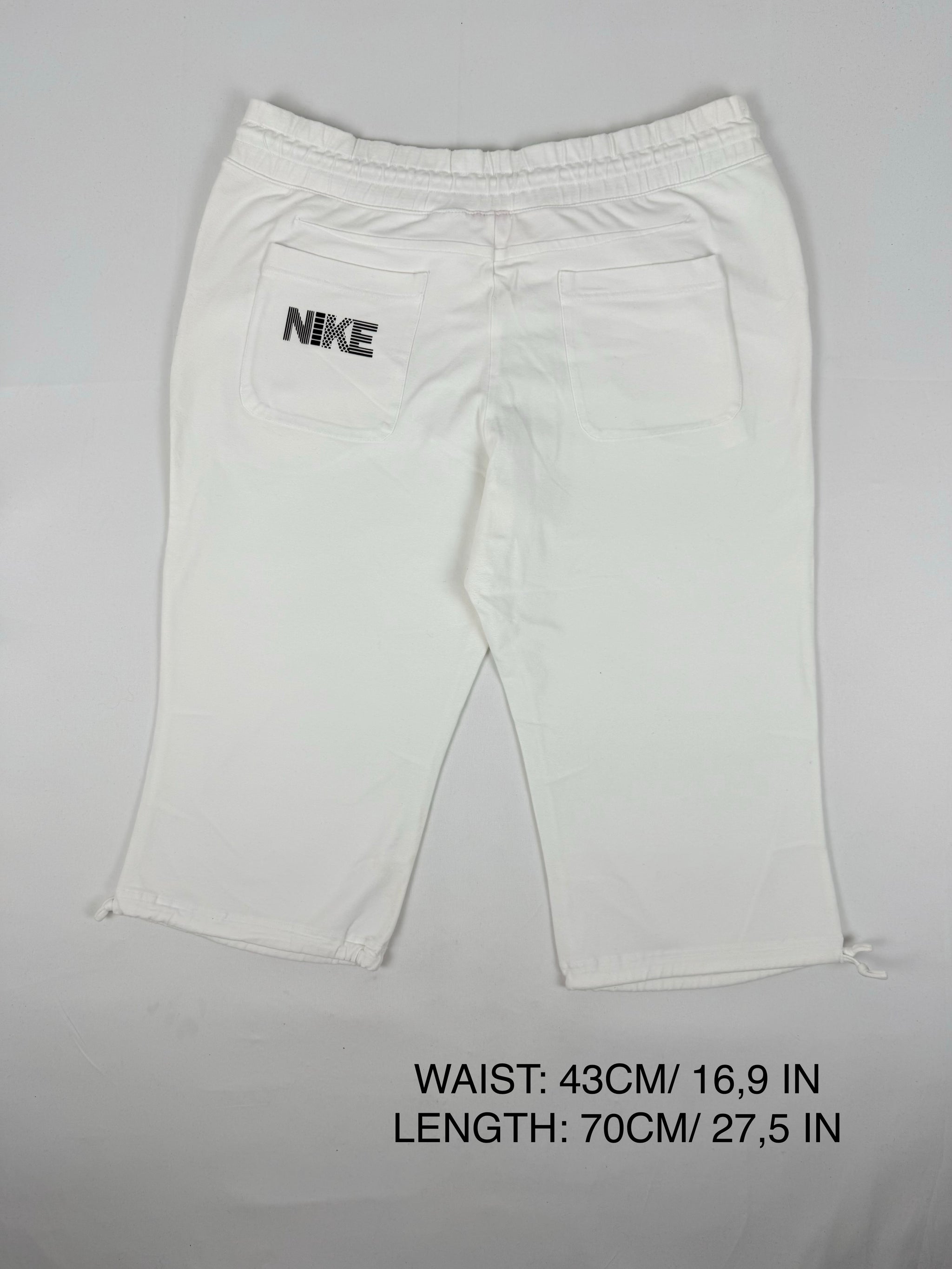 White cotton low waist capri joggers pants (XL)