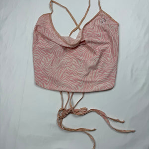 Pink tie up backless cami top (S/M)