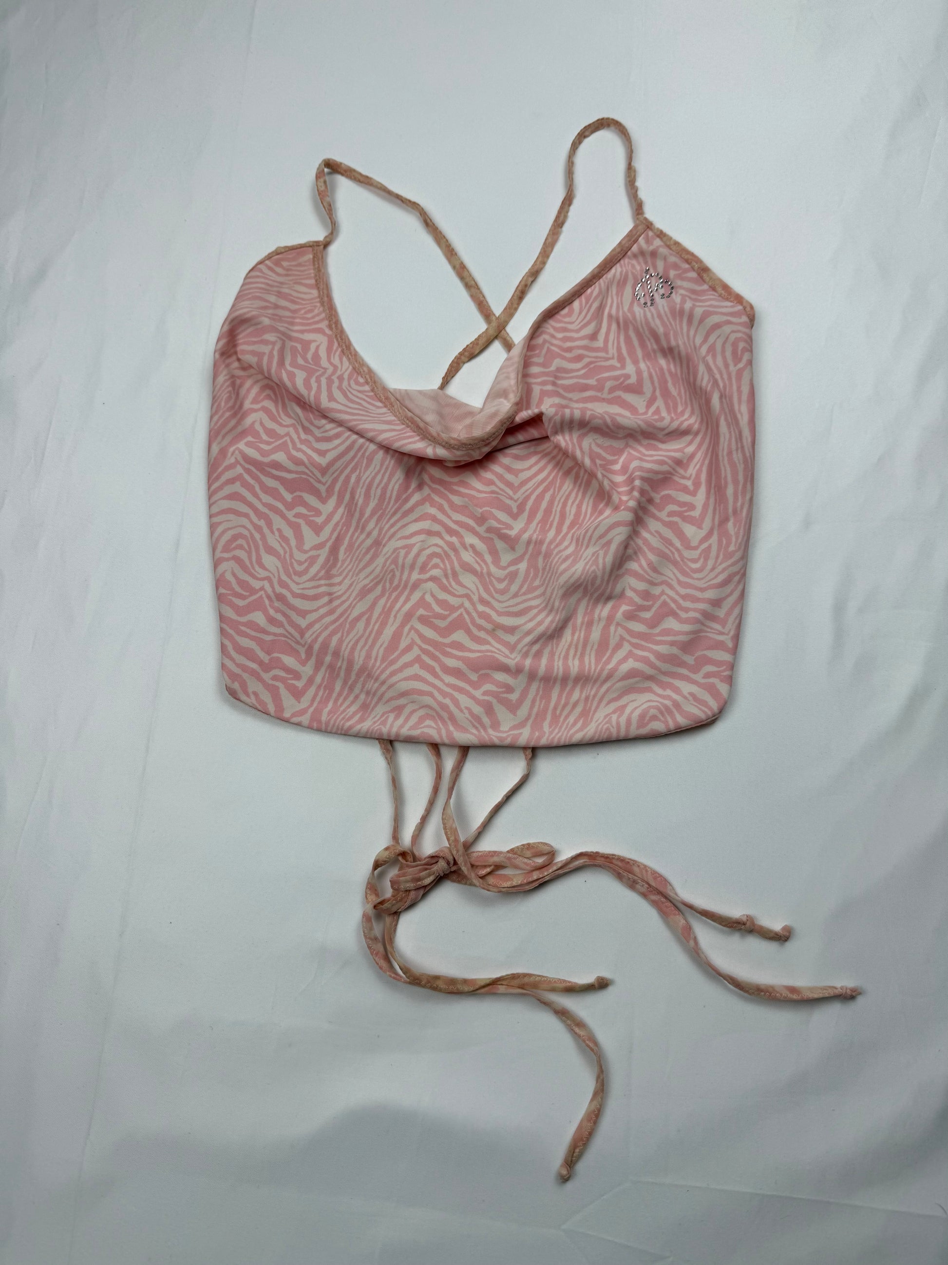 Pink tie up backless cami top (S/M)