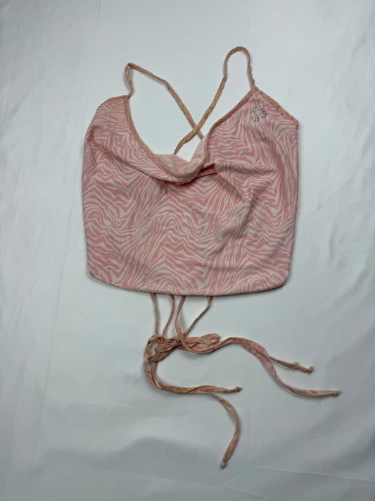 Pink tie up backless cami top (S/M)