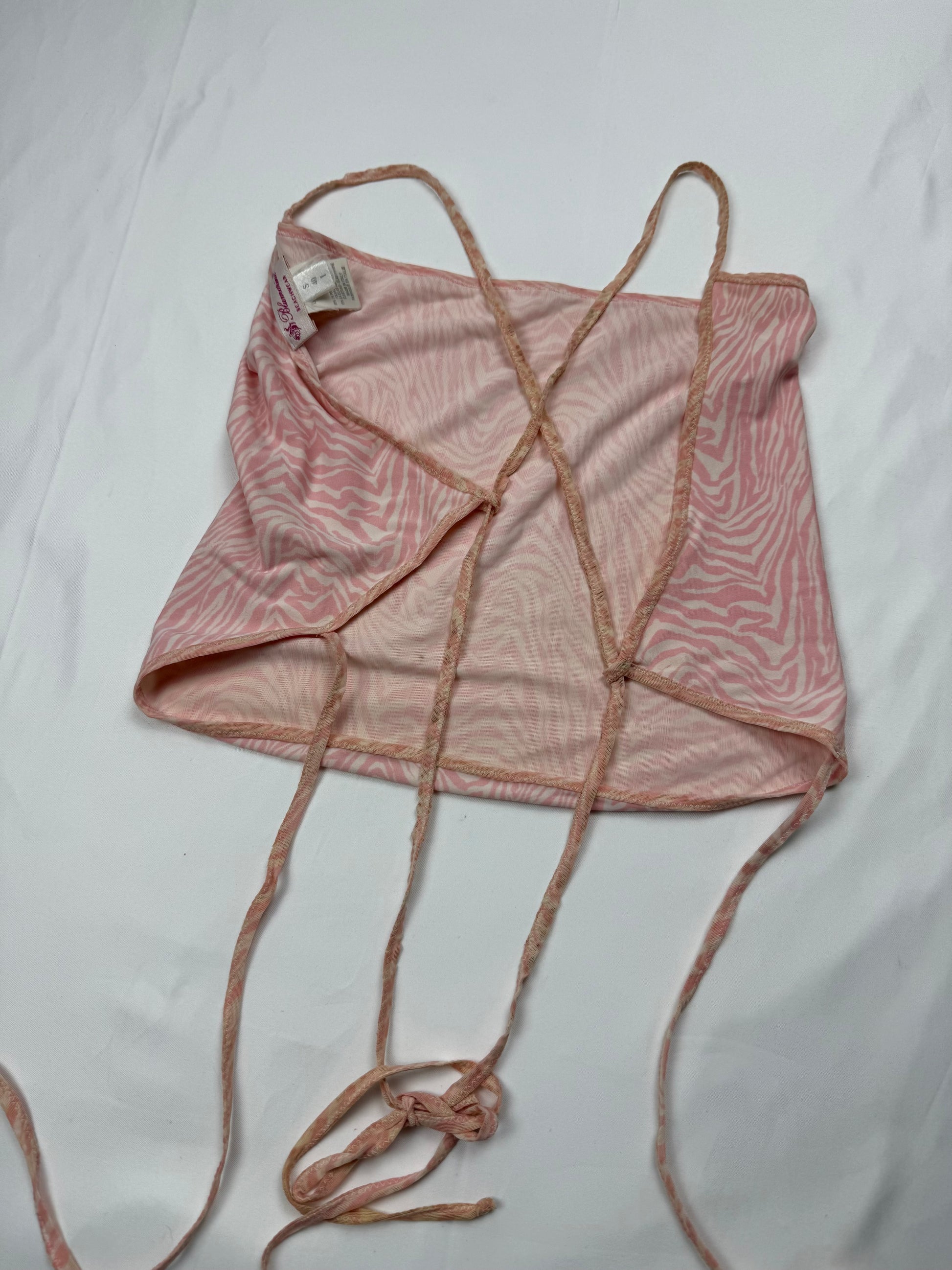 Pink tie up backless cami top (S/M)