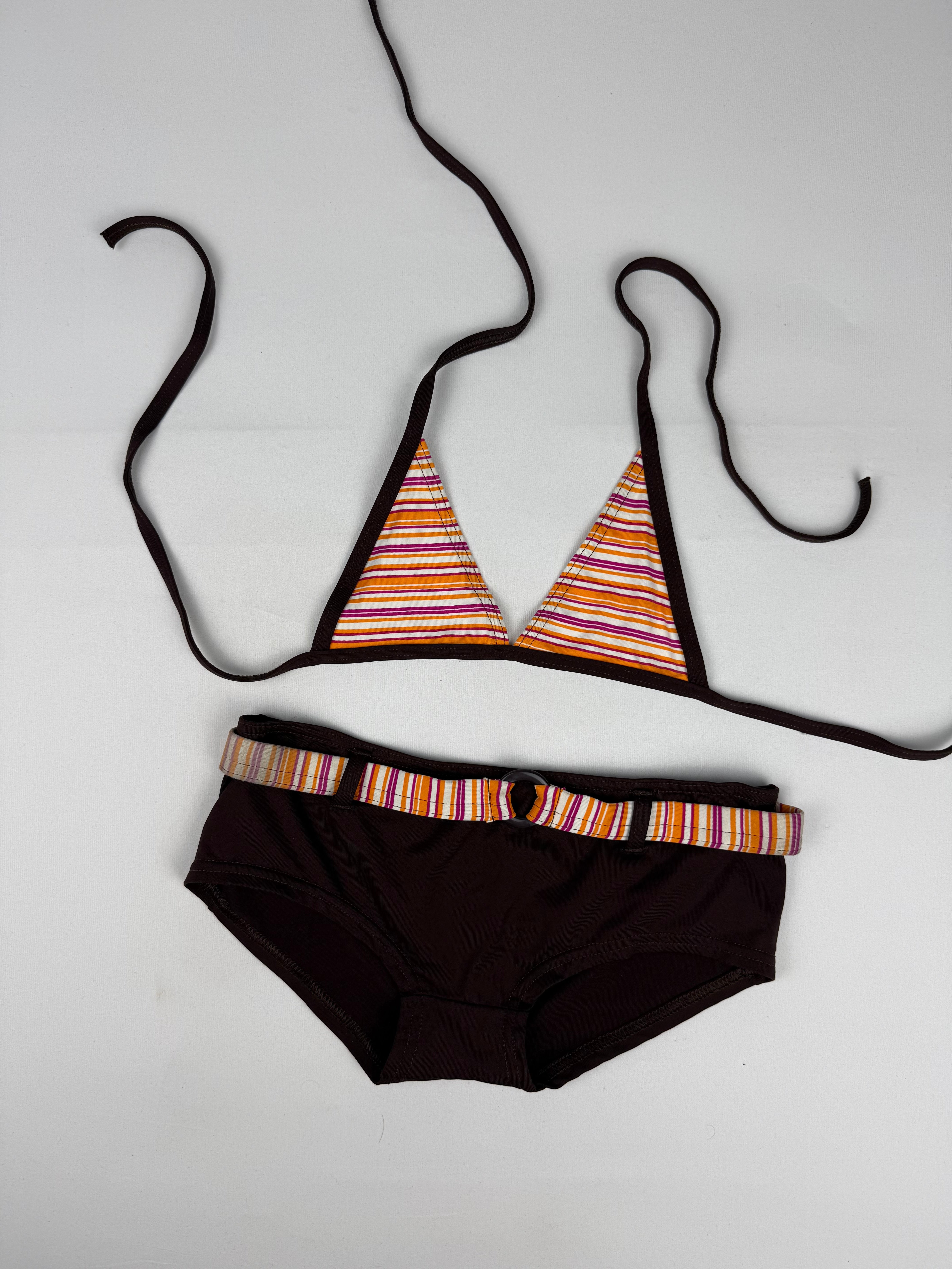 Ensemble bikini shorty marron (XXS)