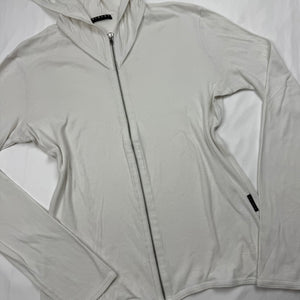 White cotton zip up hoodie  (L)