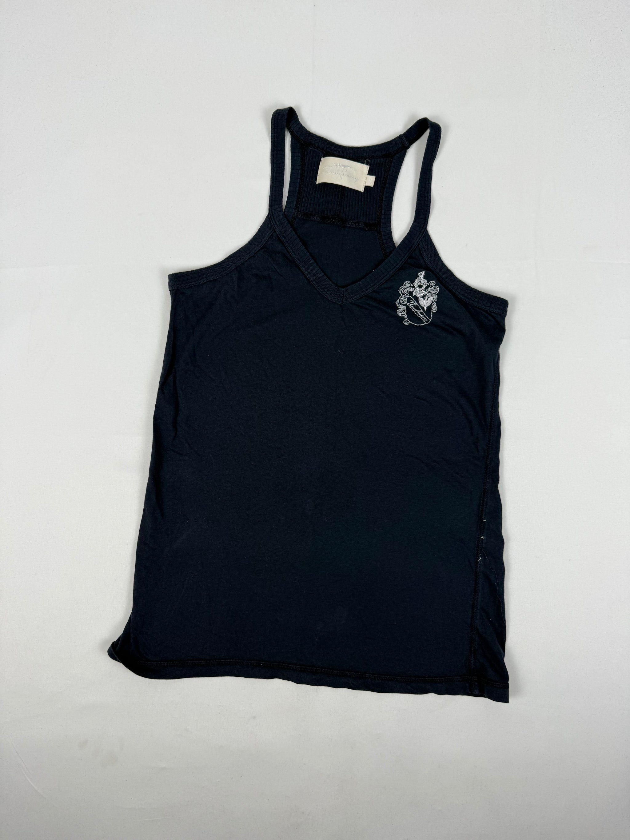 Navy 100% cotton tank top with logo (XS/S)