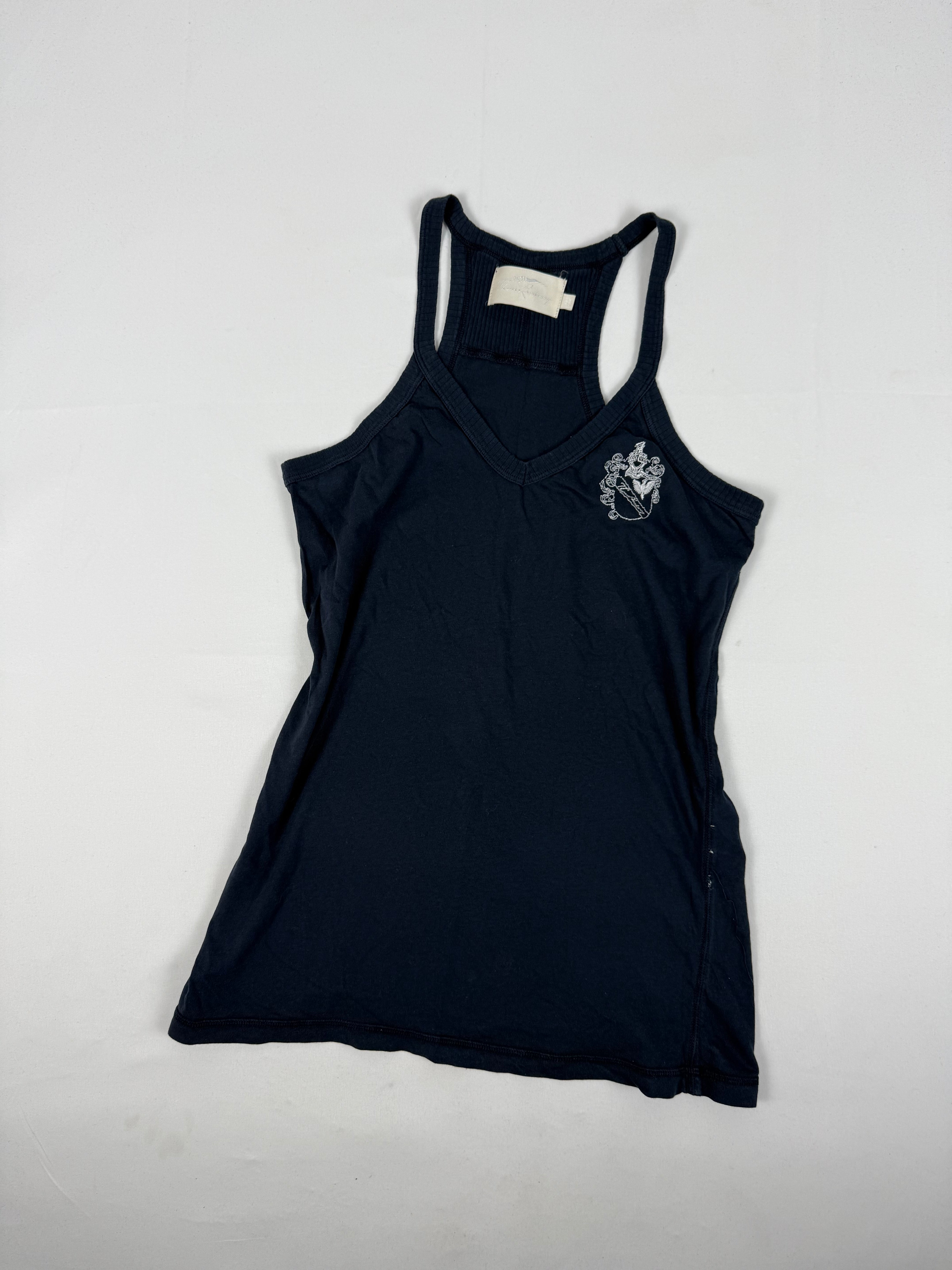 Navy 100% cotton tank top with logo (XS/S)