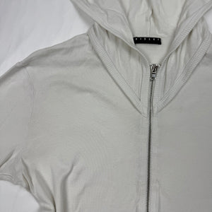 White cotton zip up hoodie  (L)