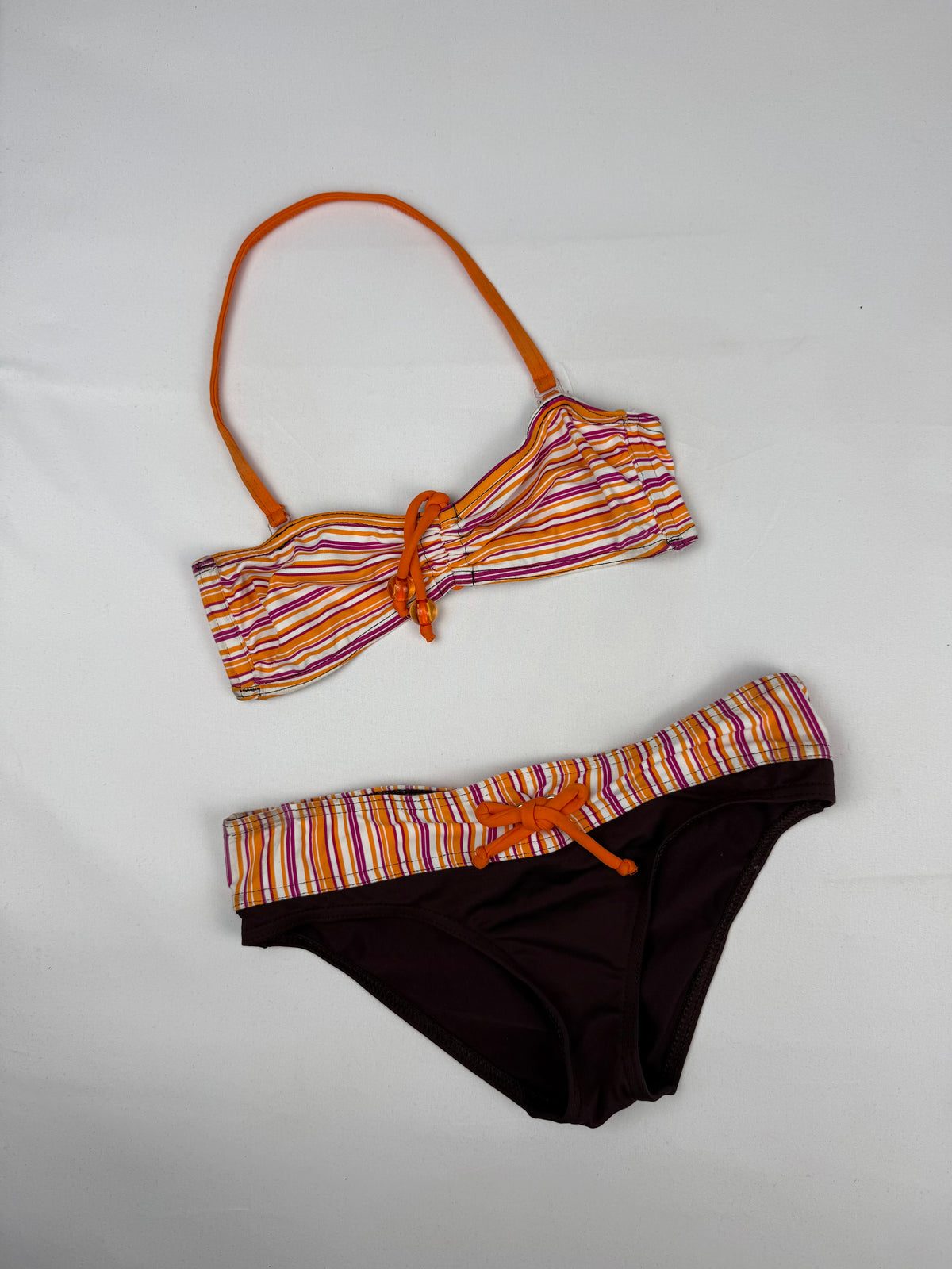 Brown striped bikini set (XXS)