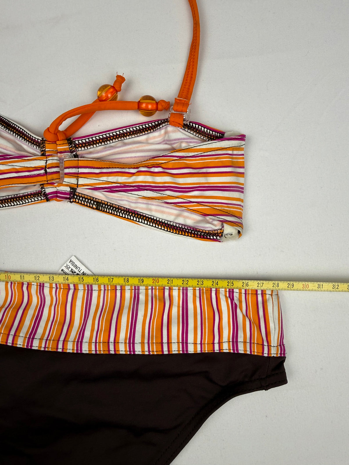 Brown striped bikini set (XXS)