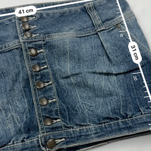Blue denim low rise mini skirt (M/L)