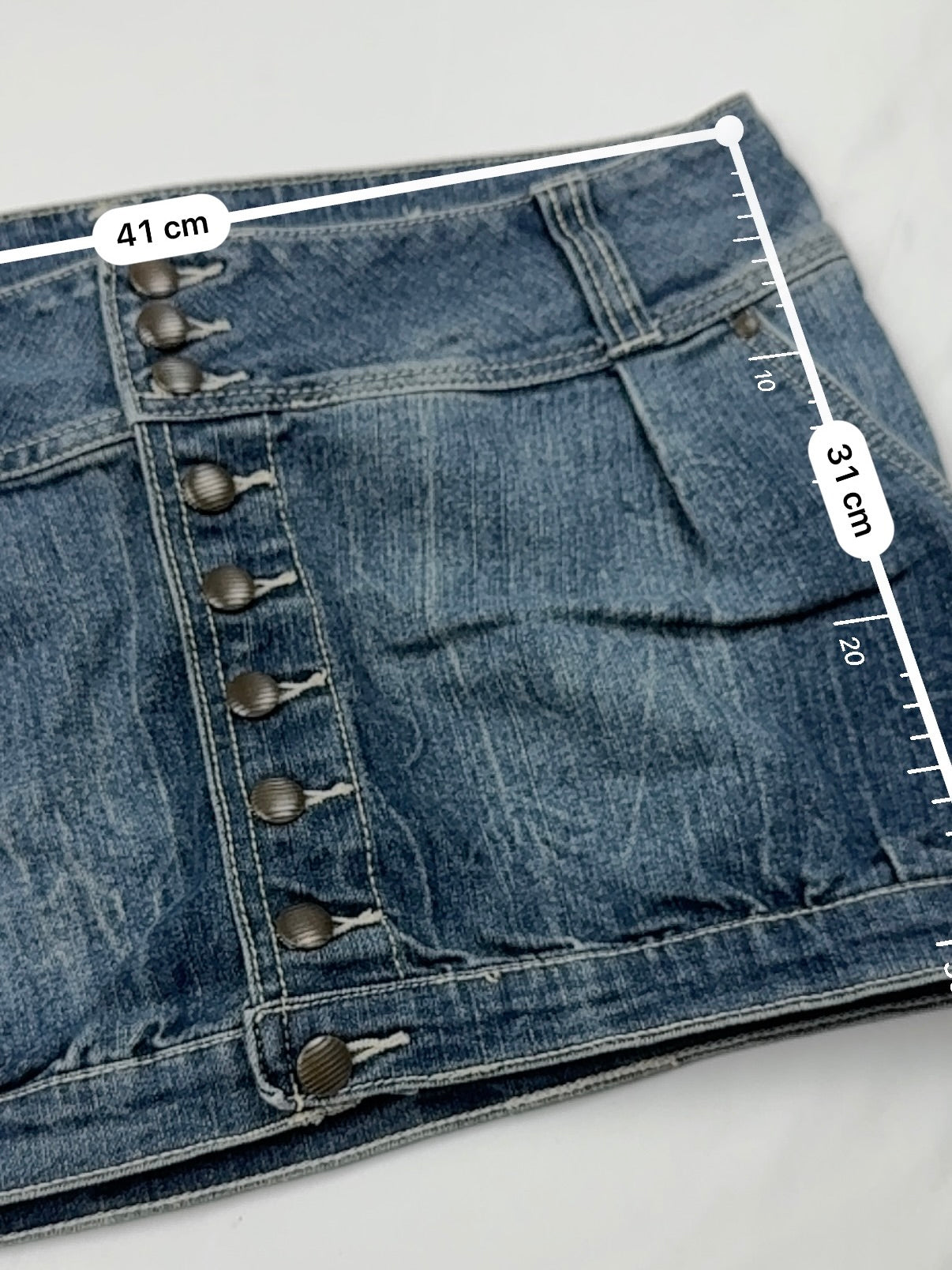 Blue denim low rise mini skirt (M/L)