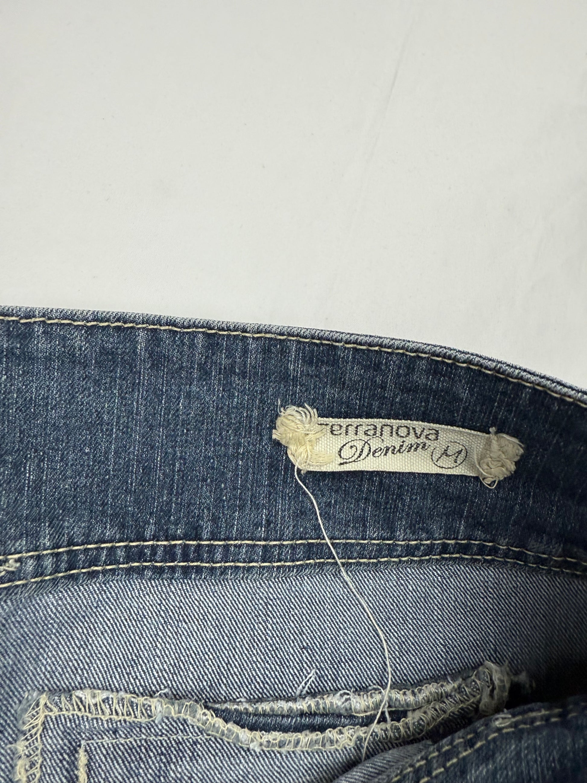 Blue denim low rise mini skirt (M/L)