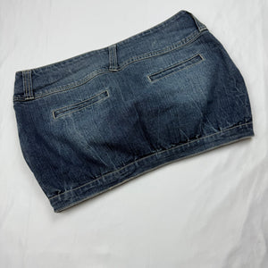 Blue denim low rise mini skirt (M/L)