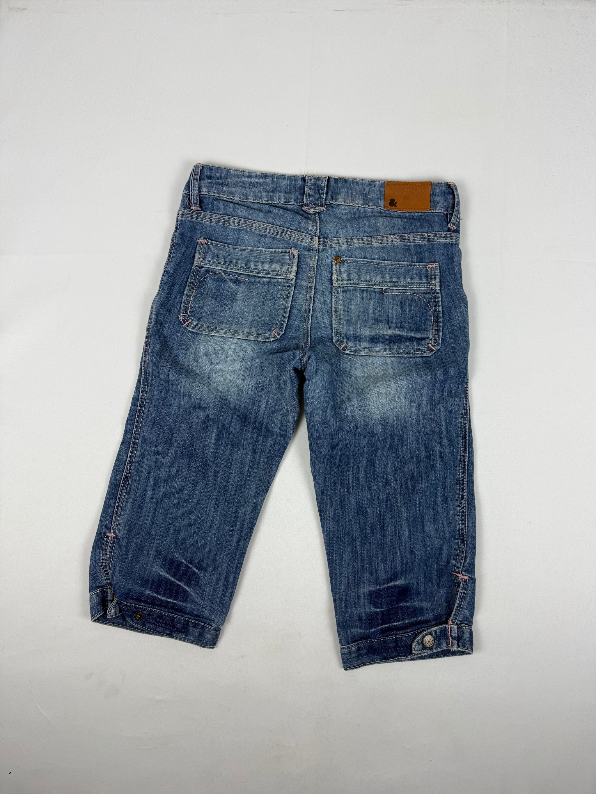Blue denim low rise mid short (XXS/XS)