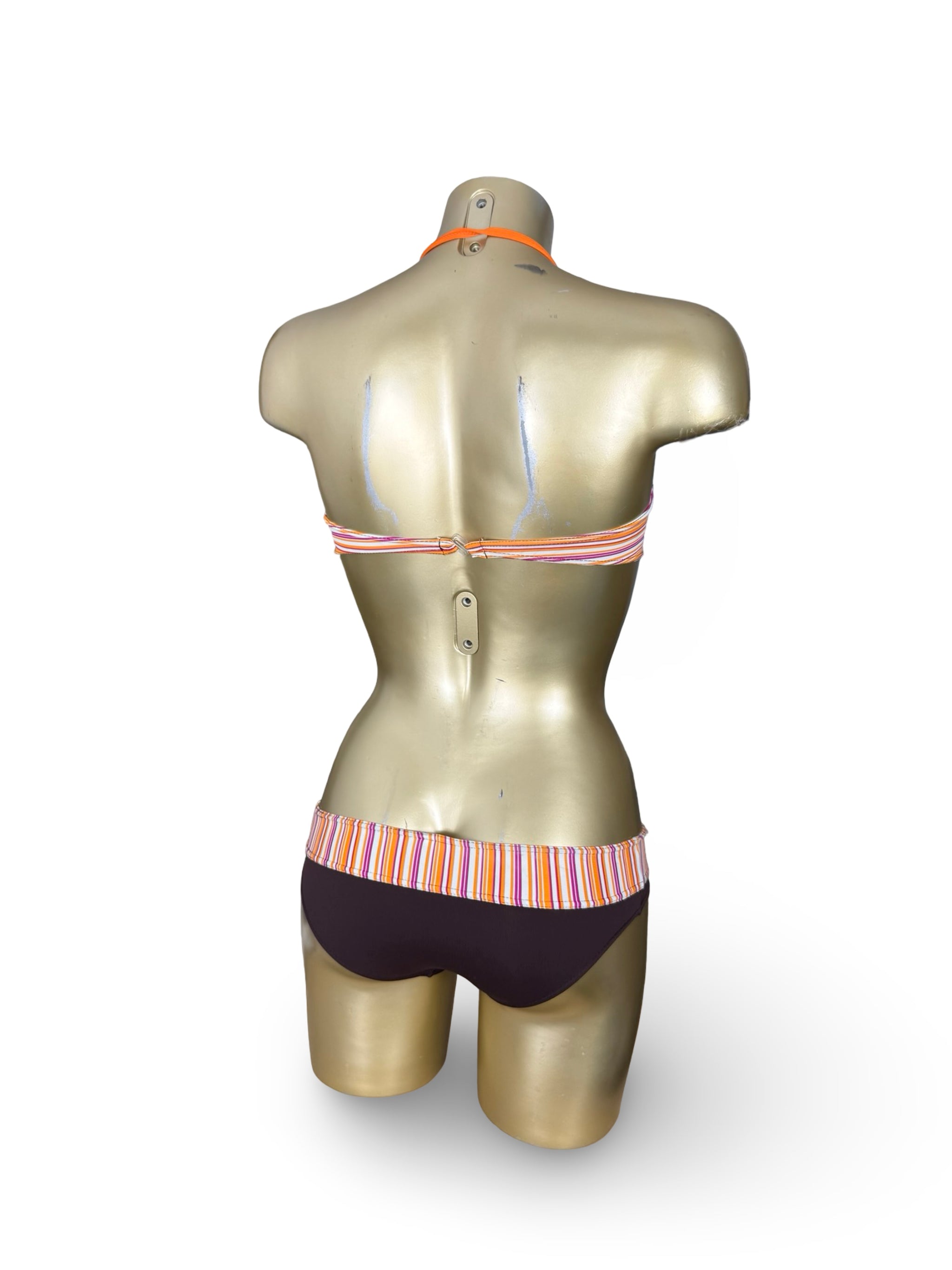 Brown striped bikini set (XXS)