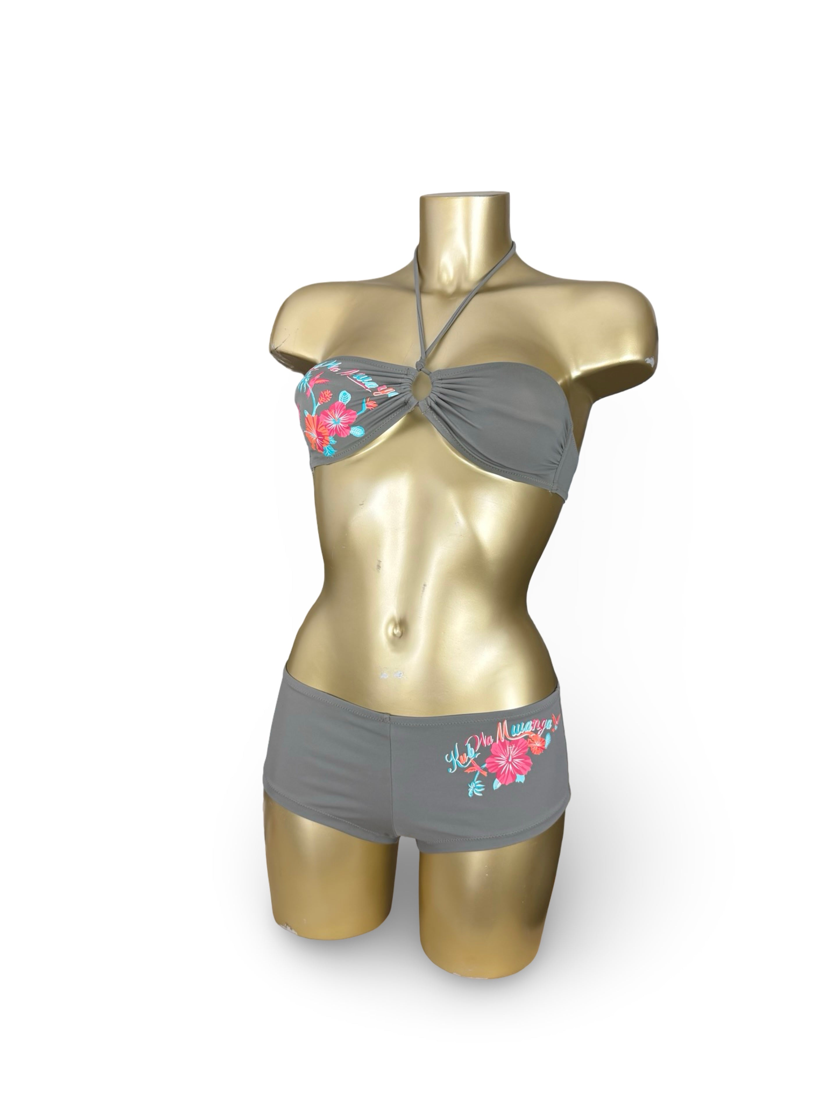 Khaki shorty bikini set (S)