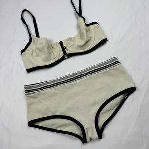 Cream low rise shorty bikini set (S)